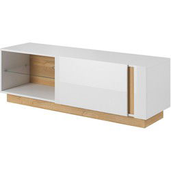 Meubella - TV-Meubel Ashley - Wit - Eiken - 138 cm
