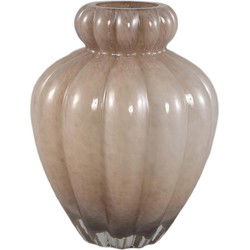 PTMD Vaas Syamer - 16x16x22cm - Glas - Bruin