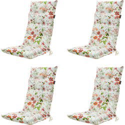 Madison -  Tuinstoelkussen Hoge Rug Milly natural - Ca. 123x50 cm - Set van 4