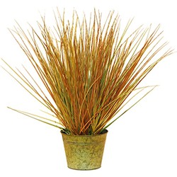 Siergras in pot 75 cm bruin-groen kunstplant