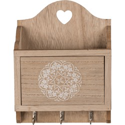 Out of the blue Sleutelkastje Mandala design - hout - bruin - 18 x 20 cm - Sleutelkastjes