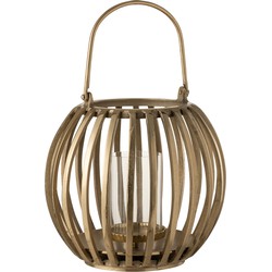 J-line - Lantaarn Bol Aluminium Goud - 34.5x34.5x50cm