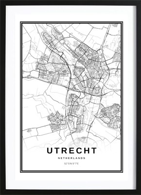 Utrecht Stadskaart Poster (29,7x42cm) - 