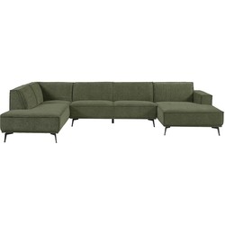 Tower living Leeds Chaise Lounge R + 2,5 seater no arm - Ottoman L Bottle Green