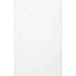 Lina Luxe Badmat – Fluffy - Hotelkwaliteit – Wasbaar & Anti-slip – 100% Polyester, Soft Touch – Wit- 67x110 CM