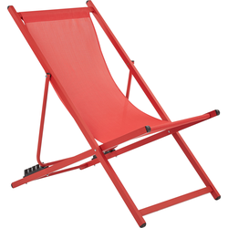 Beliani LOCRI II - Tuinligstoel-Rood-Aluminium