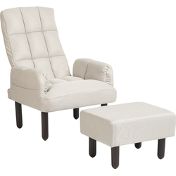 Beliani OLAND - Fauteuil-Beige-Linnen