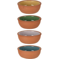 4x Tapas schaaltjes - 150 ml - terracotta 10 x 4 cm - Snack en tapasschalen