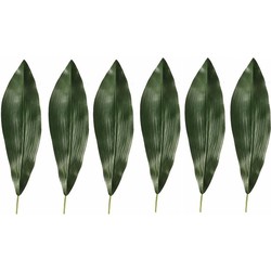 6x Donkergroene Aspidistra kunsttak 75 cm - Kunstplanten