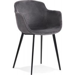 Stoel met armleuningen ARMADA 59x54x80 cm Grijs