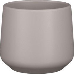 Mica Decorations Bloempot - taupe - mat - keramiek - H15,5/D17 cm - Plantenpotten