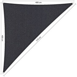 Compleet pakket: Shadow Comfort 90 graden driehoek 4x4x5.7 Carbon Black met RVS Bevestigingsset en buitendoek reiniger