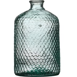 Natural Living Bloemenvaas Scubs Bottle - helder geschubt transparant - glas - D18 x H31 cm - Vazen