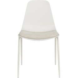 Eetkamerstoel Wit - Zithoogte 48cm - 48,5x49x88cm - Jeffrey - Set van 4