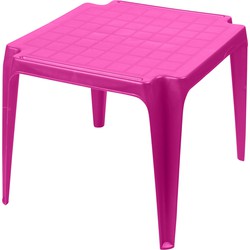 Sunnydays Kindertafel - roze - kunststof - buiten/binnen - L56 x B51 x H44 cm - Bijzettafels - Bijzettafels