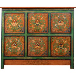 Fine Asianliving Antieke Tibetaanse Kast Handgemaakt B120xD40xH100cm