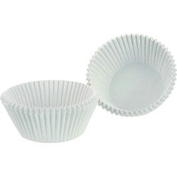 Muffin en cupcakes maken vormpjes - papier - wit - set 100x - D6 cm - Muffinvormen / cupcakevormen