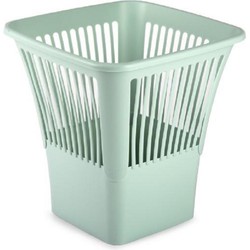PlasticForte Afvalbak/vuilnisbak/kantoor prullenbak - plastic - mintgroen - 30 cm - Prullenmanden