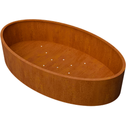 Ovalu Ovale plantenbak cortenstaal L280 x B160 x H60 cm