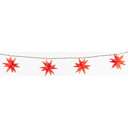 10Pcs Red 3D Star 6,5Cm / 10Led Warm White 1,5M / 5M Transpa