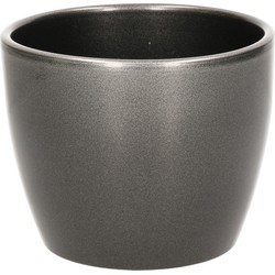 Floran Plantenpot - zilver - glans - keramiek - 10 x 12 cm - Plantenpotten