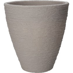 Pro Garden Plantenpot/bloempot Ribbed - Tuin - stevig kunststof - zandkleur - D40 x H42 cm - Plantenpotten