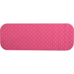 MSV Douche/bad anti-slip mat badkamer - rubber - roze - 36 x 97 cm - Badmatjes