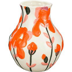 Mica Decorations Vaas Desi - 20x20x24.5 cm - Dolomiet - Oranje