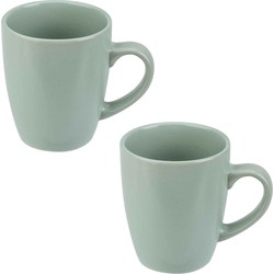 12x Groene mokken / bekers 360 ml - Koffie- en theeglazen