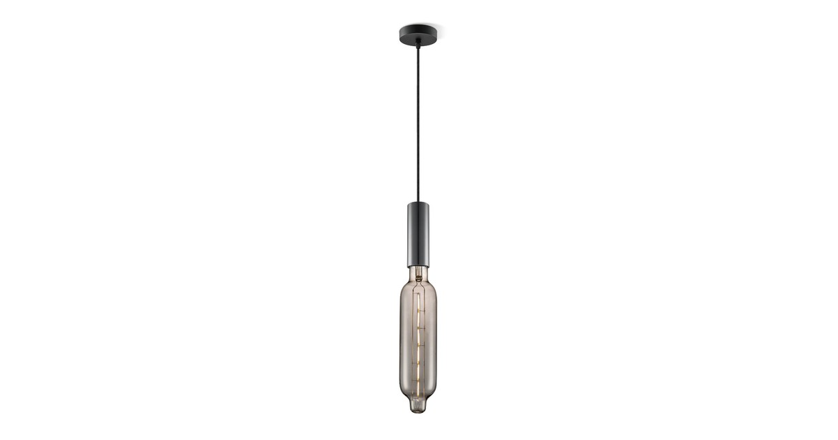 Home sweet home hanglamp Saga zwart Tube - smoke