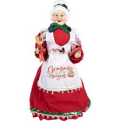 Clayre & Eef Kerstfiguur Rood Textiel