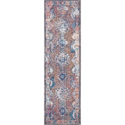 Safavieh Trendy New Transitional Indoor Geweven Vloerkleed, Bristol Collectie, BTL340, in Donkergrijs & Blauw, 69 X 244 cm