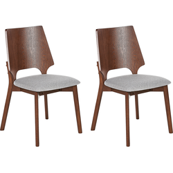 Beliani ABEE - Eetkamerstoel-Grijs-Multiplex, MDF