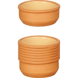 Set 12x tapas/creme brulee serveer schaaltjes terracotta/geel 8x4 cm - Snack en tapasschalen