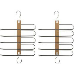 Five Kledingkast - 2x - 5 broeken - 33 x 49 cm - kleerhangers/broekhangers - Kledinghangers
