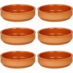 Set 16x tapas/creme brulee serveer schaaltjes terracotta/bruin 16x4 cm - Snack en tapasschalen