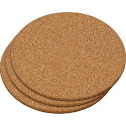 Kesper ronde pannen onderzetters - 3x - van kurk - D20 cm - 1 cm dik - Panonderzetters