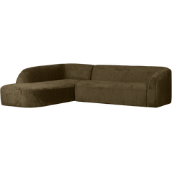 BePureHome Sloping Hoekbank Links - Velvet - Bonsai - 77x274x225/87