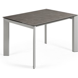 Kave Home - Axis uitschuifbare keramische tafel met  grijze stalen poten 120 (180) cm