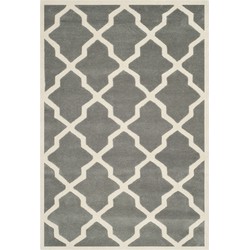 Safavieh Contemporary Indoor Hand Tufted Area Rug, Chatham Collection, CHT735, in Dark Grey & Ivory, 122 X 183 cm