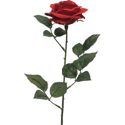 Bellatio Design Kunstbloem Roos Dijon - 64 cm - rood - zijde - Kunstbloemen