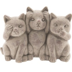 Clayre & Eef Decoratie Kat 22x10x16 cm Grijs Terracotta