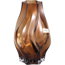 PTMD Florence Vaas - 16x16x24 cm - Glas - Bruin