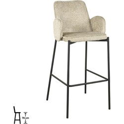 LABEL51 Barkruk Joni - Beige - Elegance - Zithoogte 78