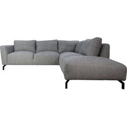 HSM Collection-Hoek Loungebank Rechts Stockton-261x248x88-Grijs/Zwart-Stof/Metaal