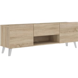 Tv-meubel 2 deuren 1 lade Brighton 2 - L140 cm x 46,5 cm