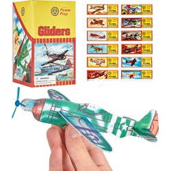 Decopatent® 48 Stuks Foam Vliegtuigen - Uitdeelcadeautjes - Fighter Gliders vliegtuig - Zweefvliegtuigen - Model: Foam Vliegtuig in Display