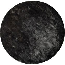 PTMD Flavia Rond Tapijt - H1 x Ø160 cm - Viscose - Zwart
