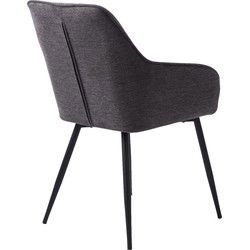 Eetkamerstoel Stof Donkergrijs - 58x58x84cm - Nolan Stribe - Set van 2