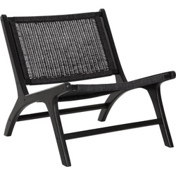 MUST Living Lounge chair Lazy Loom Black,69x65x76 cm, teakwood,  knock down